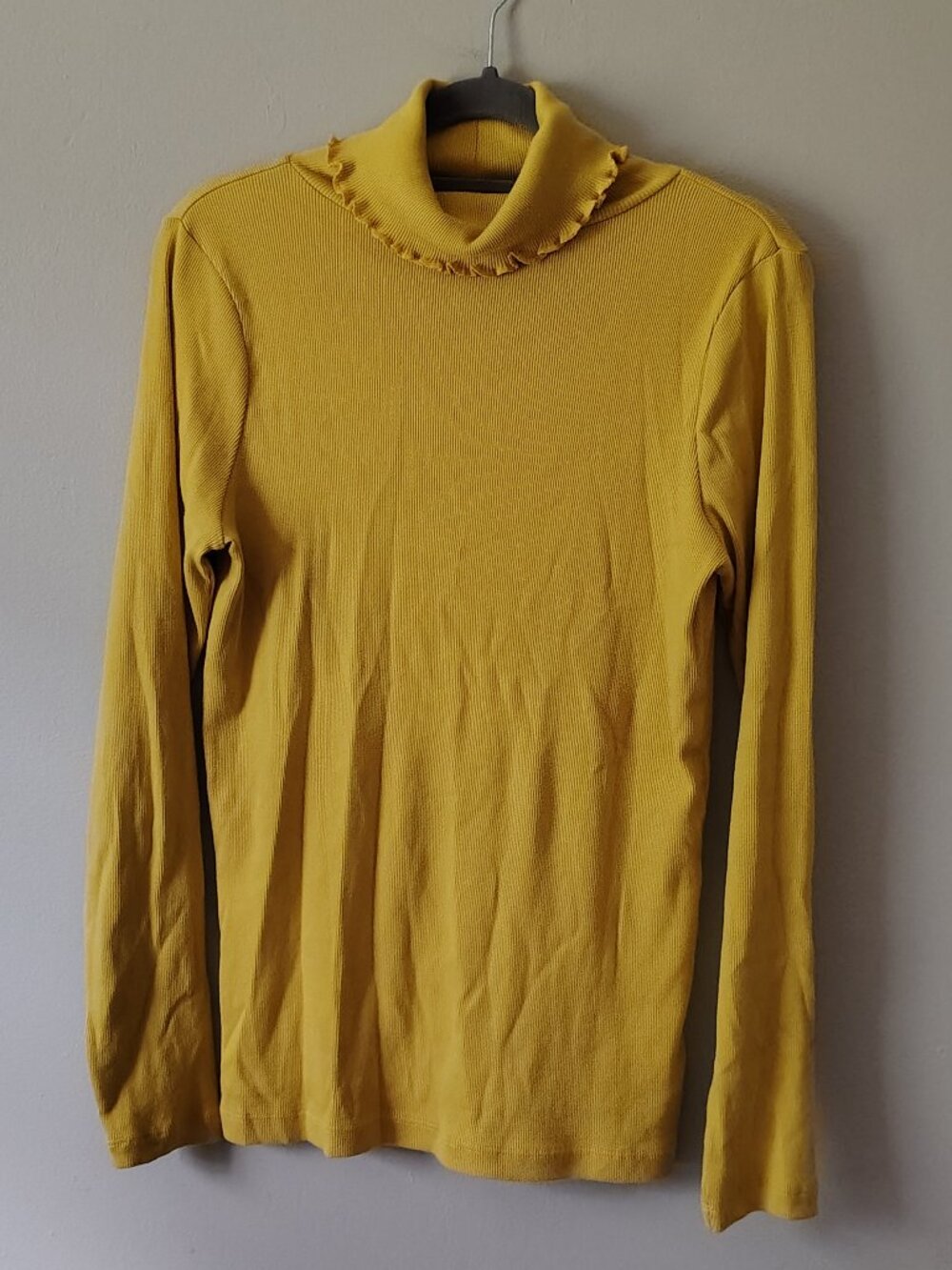 MIsha & Puff Ribbed Organic Pima Cotton Turtleneck Golden Mustard Yellow Shirt